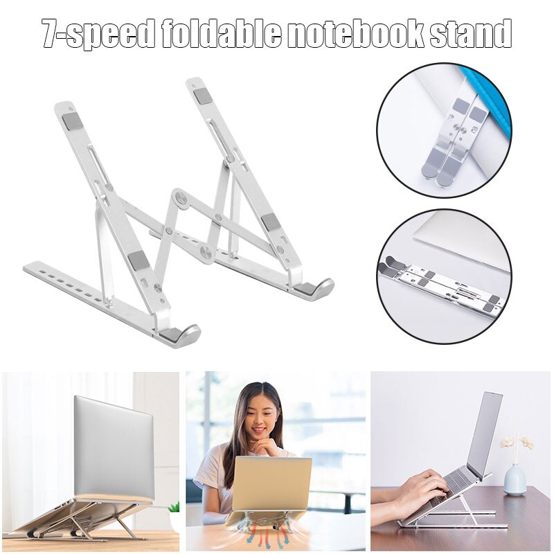 Laptop Stand Portable Notebook Holder Adjustable Foldable Ventilated Desk Tablet Aluminum Rack Health99