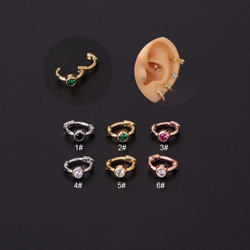 2022 nuovo 1 pz Mini Hoop cartilagine orecchino per le donne multicolore zircone elica Tragus Daith Conch Rook Snug orecchino Piercing gioielli