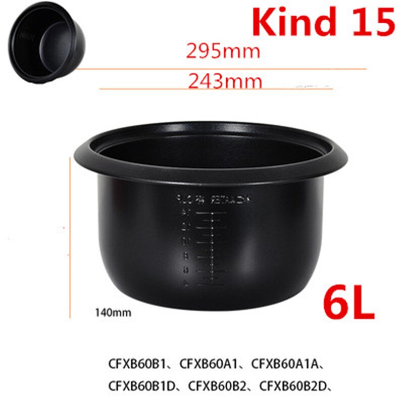 Reiskocher Liner für SUPOR Druck Herde Lnnenstadt Topf Reiskocher Kochtopf Schwarz topf Inneren Topf Nicht-Stock topf Innen Topf: N