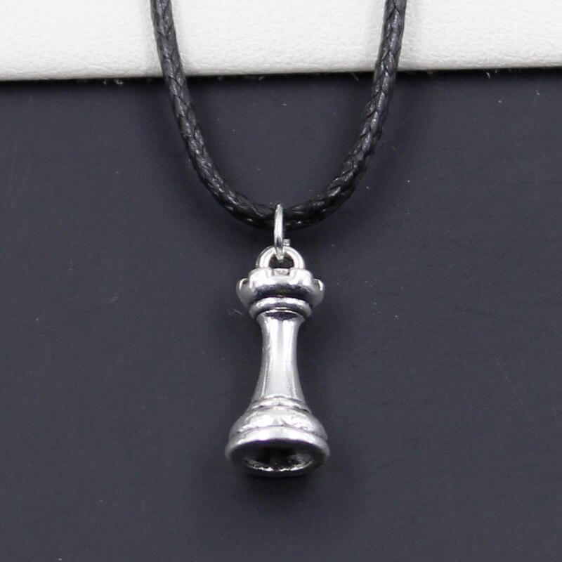 Nuovo Nero del Cavo di Cuoio Del Choker Re Degli Scacchi Queen Rook Cavaliere Vescovo Pegno di Fascino FAI DA TE Collana Del Pendente Tibetano Dropshipping: rook 18x8mm
