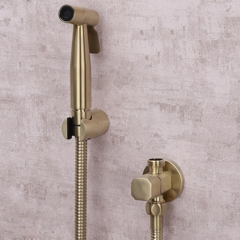 Geborsteld Goud Bidet Kraan Set Badkamer Handdouche Bidet Wc Spuit Hygiënische Douche Bidet Tap Wall Mount Bidet Kraan