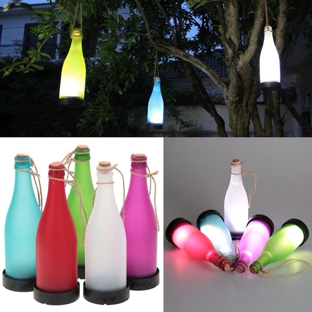 Solar Light Outdoors Led Zonne-energie Wijn Fles Opknoping Lichten Waterdicht Tuin Gazon Party Binnenplaats Patio Decoratie