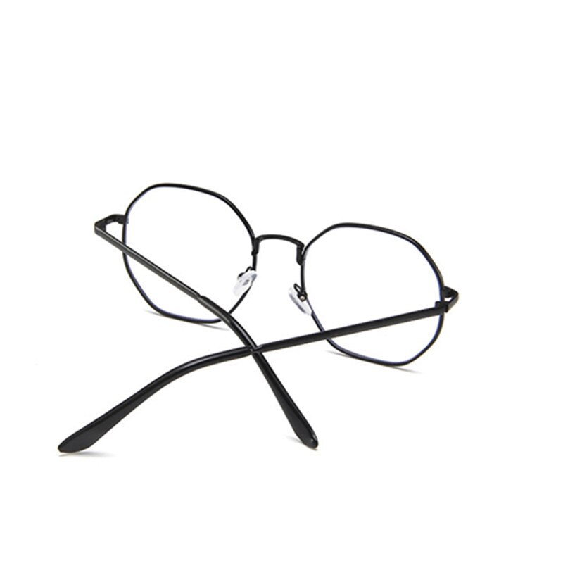 Monture de lunettes optiques hexagonales en métal anti-bleu pour femmes, lunettes de marque pour ordinateur, lunettes de protection transparentes pour hommes