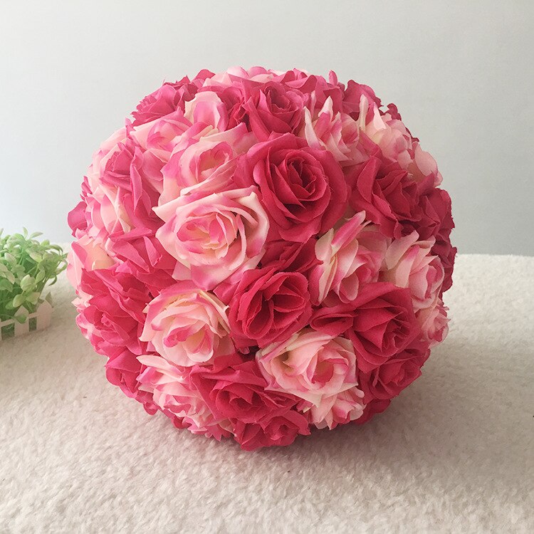 Boule de roses artificielles en soie, 30cm, fausses fleurs, pour un Bouquet de la mariée, pour une décoration de mariage, pour une voiture, pour la maison: as photo 8