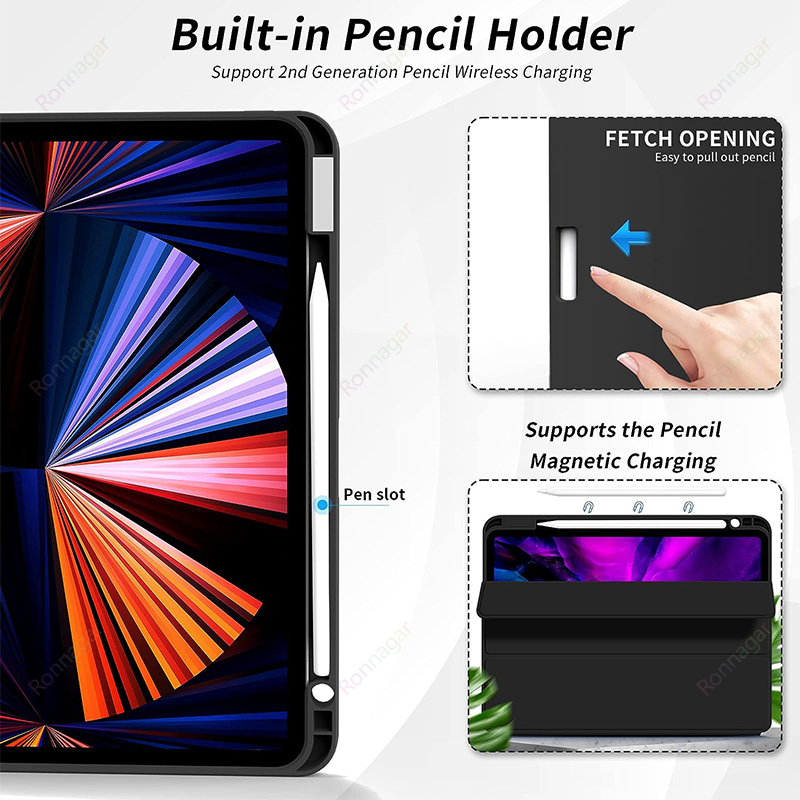 Para iPad Air 5 funda ipad Air 4 iPad iPad 10ta generación funda iPad Pro 11 M1 M2 soporte de silicona soporte de carga de lápiz de segunda generación