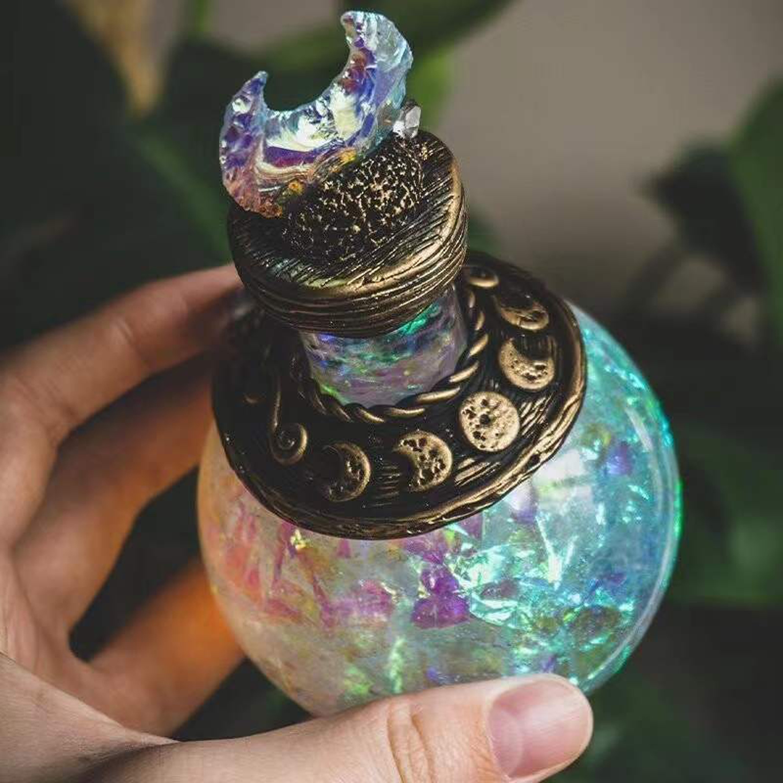 Poción mágica de Luna, decoración creativa de escritorio con forma de sirena, Aura, elfos, Tesoro, frasco de muestra, frasco de decoración del hogar