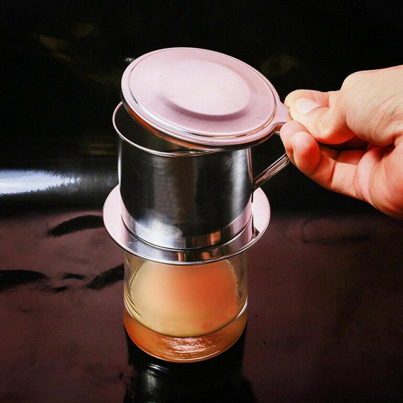 Bärbar vietnam kaffedroppare i rostfritt stål återanvändbar vietnamesisk kaffe  v60 droppar kopp kanna dropp vietnam kaffe  w2 b 3