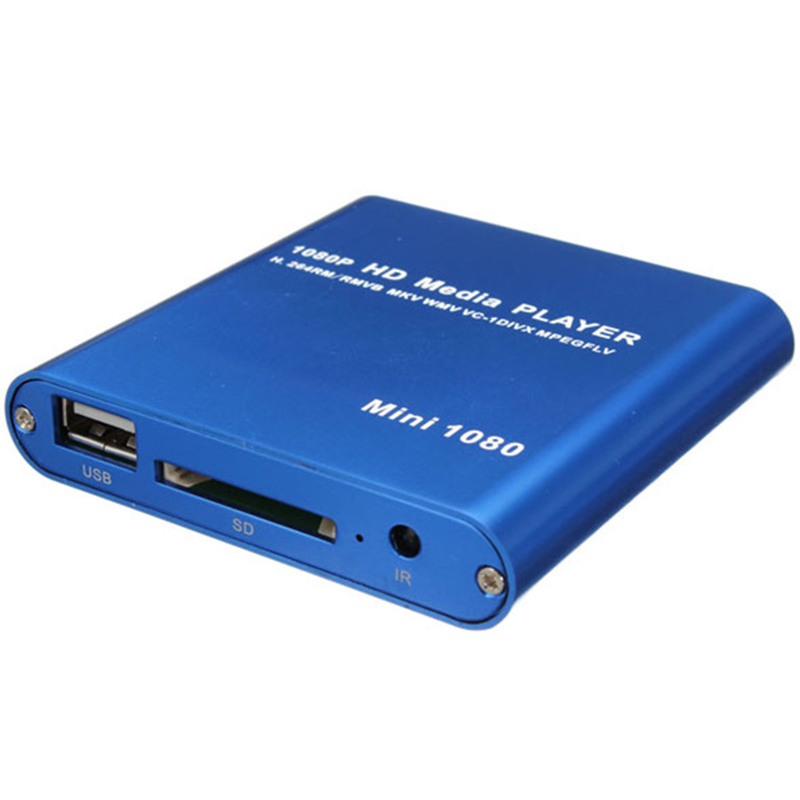 Eu Plug 1080 P Mini Hdd Media Player Hdmi Av Usb Host Full Hd Met Sd Mmc Kaartlezer Ondersteuning h.264 Mkv Avi 1920x1080 P 100 Mpbs (