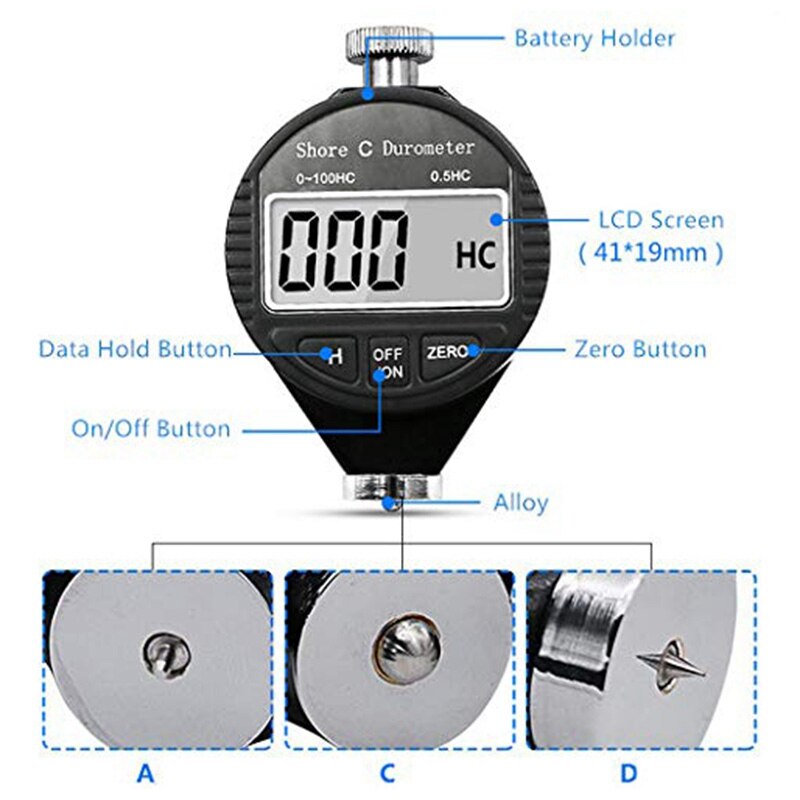 TOP Portable 0-100HD Shore Hardness Digital Hardne... – Grandado