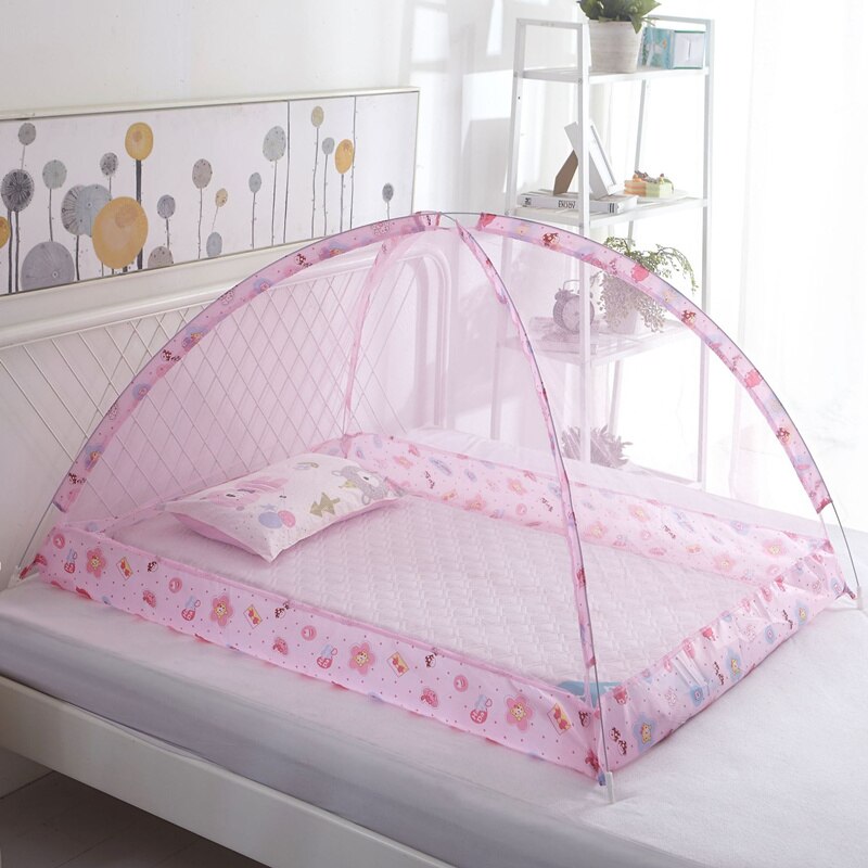 Mosquitera portátil para cama de bebé, cuna infantil, tienda de cama plegable, malla para mosquitos para cuna de 0 a 3 años, 120x80cm: Pink