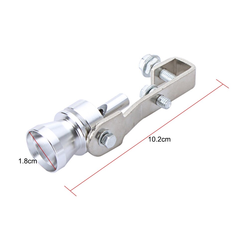 Turbo lyd fløjte udstødningsrør udstødning afblæsningsventil aluminium sølv 10.2 × 1.8cm s: S størrelse