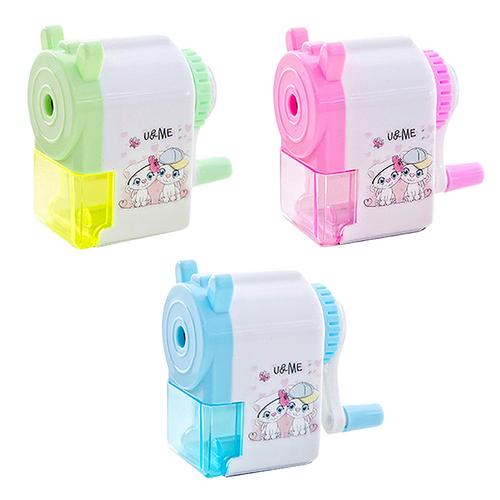 Afilador de lápices automático de dibujos animados para niños, artículos de papelería de aprendizaje, escuela primaria,