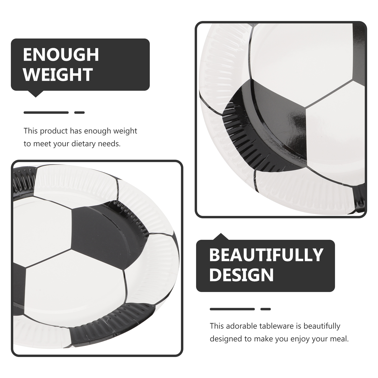 1 set of decorative paper plates multi-function soccer plates party dessert plates