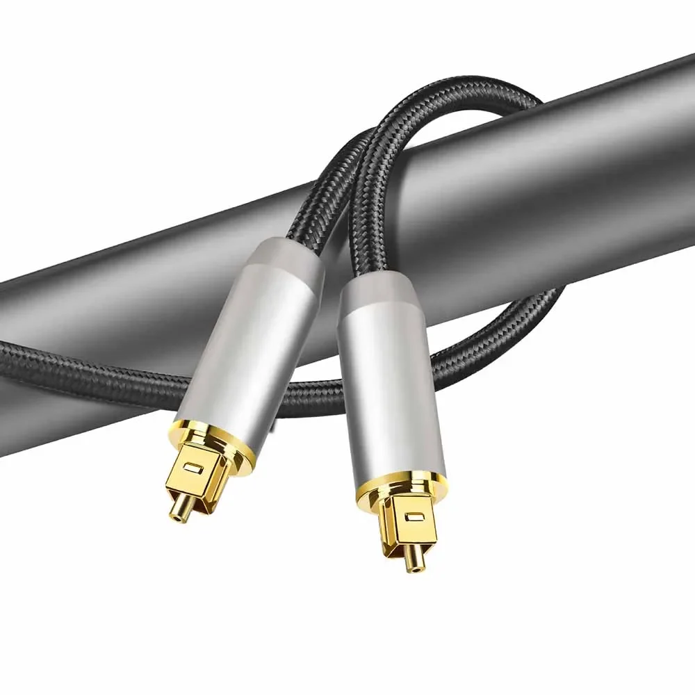 Cable óptico SPDIF, Cable de fibra óptica de Audio Digital, Cables chapados en oro para reproductor de CD y DVD Blu-ray, TV, de sonido de alta fidelidad