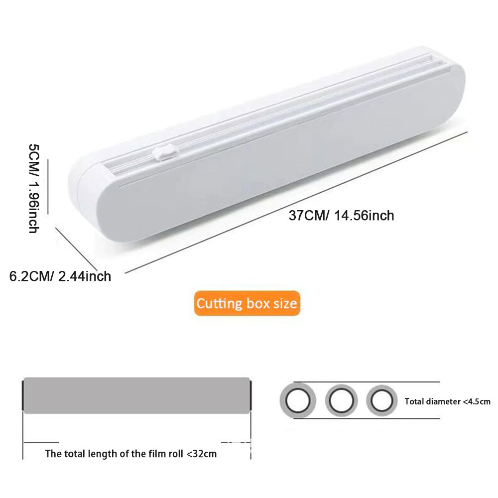 Cling Film Rotatable Food Wrapping Paper Dispenser With Sliding Knife Food Cling Film Cutter Kitchen Plastic Foil Film Cutter: Default Title