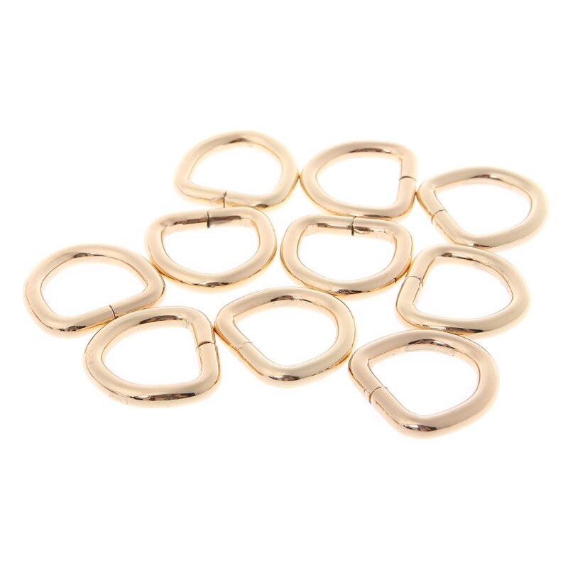 10 Pcs 2 Cm Metalen Riem Riem Web D Ring Zakken Gesp Sluiting Handtas Lederen Tas Purse Bag Accessoires: Goud