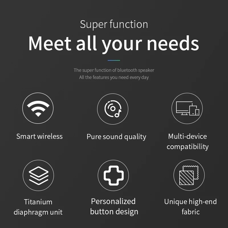 Portable Wireless Speakers Subwoofer Outdoor Powerful Boombox Music Player Sound Box Column For Bluetooth FM Radio Loudspeakers