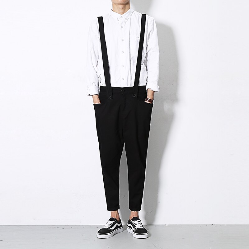 Japanese Style Men's Sleeveless Coveralls Casual Cotton Skinny Pants Jumpsuit Rompers Slim Trousers Overalls M-2XL