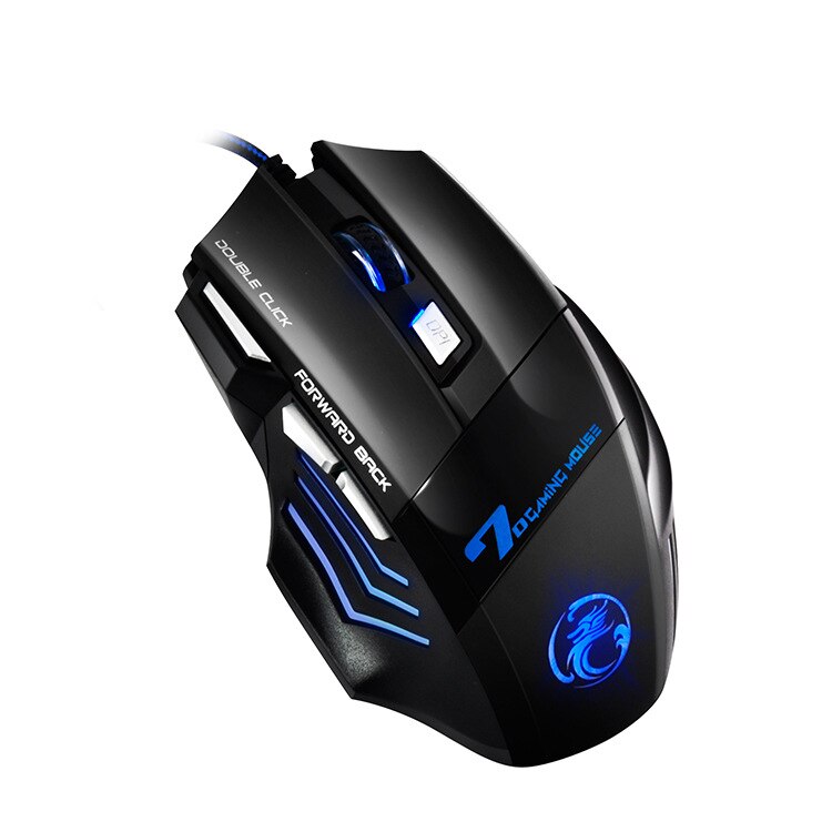 Imice Ergonomische Wired Gaming Muis 7 Button Led 5500 Dpi Usb Computer Muis Gamer Muizen X7 Met Backlight Voor Pc laptop: Black