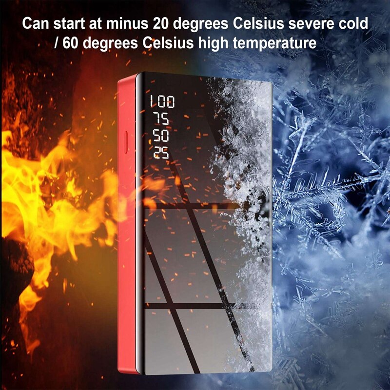 Car Jump Starter, 600A Peak 12V Output Portable Battery Booster for Below 3.0 L Engine, with Clamp, Flashlight