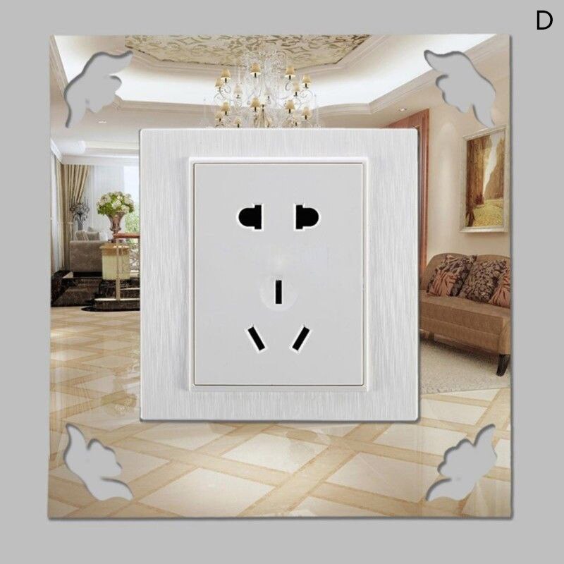 Pegatinas de pared de fotos con interruptor, 1 Uds., bricolaje, decoración creativa para el hogar, pegatinas de pared de espejo 3D Acrílico: D