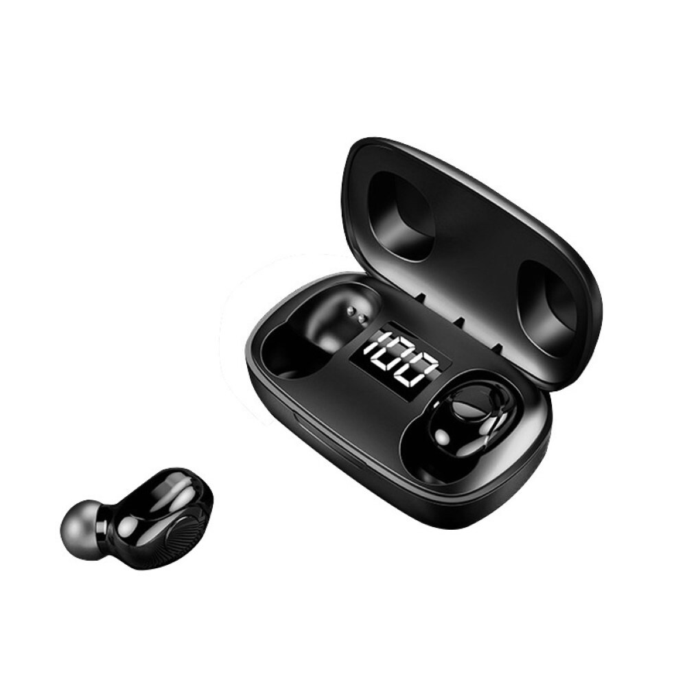 S9 TWS Bluetooth 5.0 sans fil Mini HiFi dans l'oreille écouteurs écouteurs pour iOS Android: Black