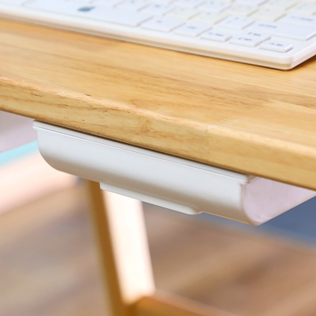 Hidden Storage Box Self-Adhesive Self Stick Pencil Tray Desk Table Storage Drawer Organizer Box Under Desk Stand organizador