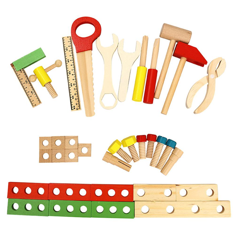 Multifunktionale Tragbare Holz DIY Simulieren Toolbox Montage Puzzle Spielzeug für Kinder Kinder Spielen Haus Spielzeug Reparatur Werkzeuge Spielzeug