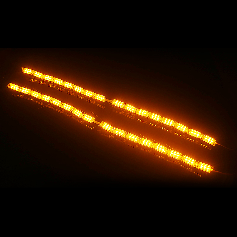 2 Stuks Flexibele Auto Dynamische Led-dagrijverlichting Strip Witte Richtingaanwijzer Gele Strips Vloeiend Licht Voor Auto 12V koplampen