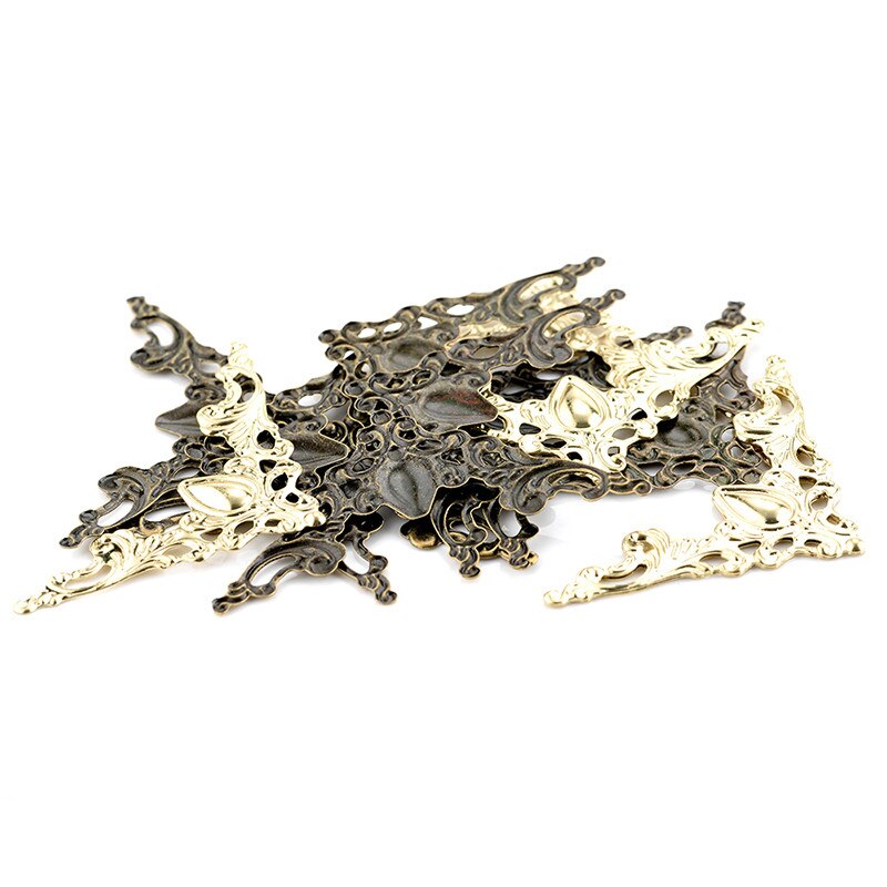 30PCS Metal Angle Corner Brackets Gold Bronze 40mm Notebook Cover For Menus Photo Frame Furniture Decorative Protector