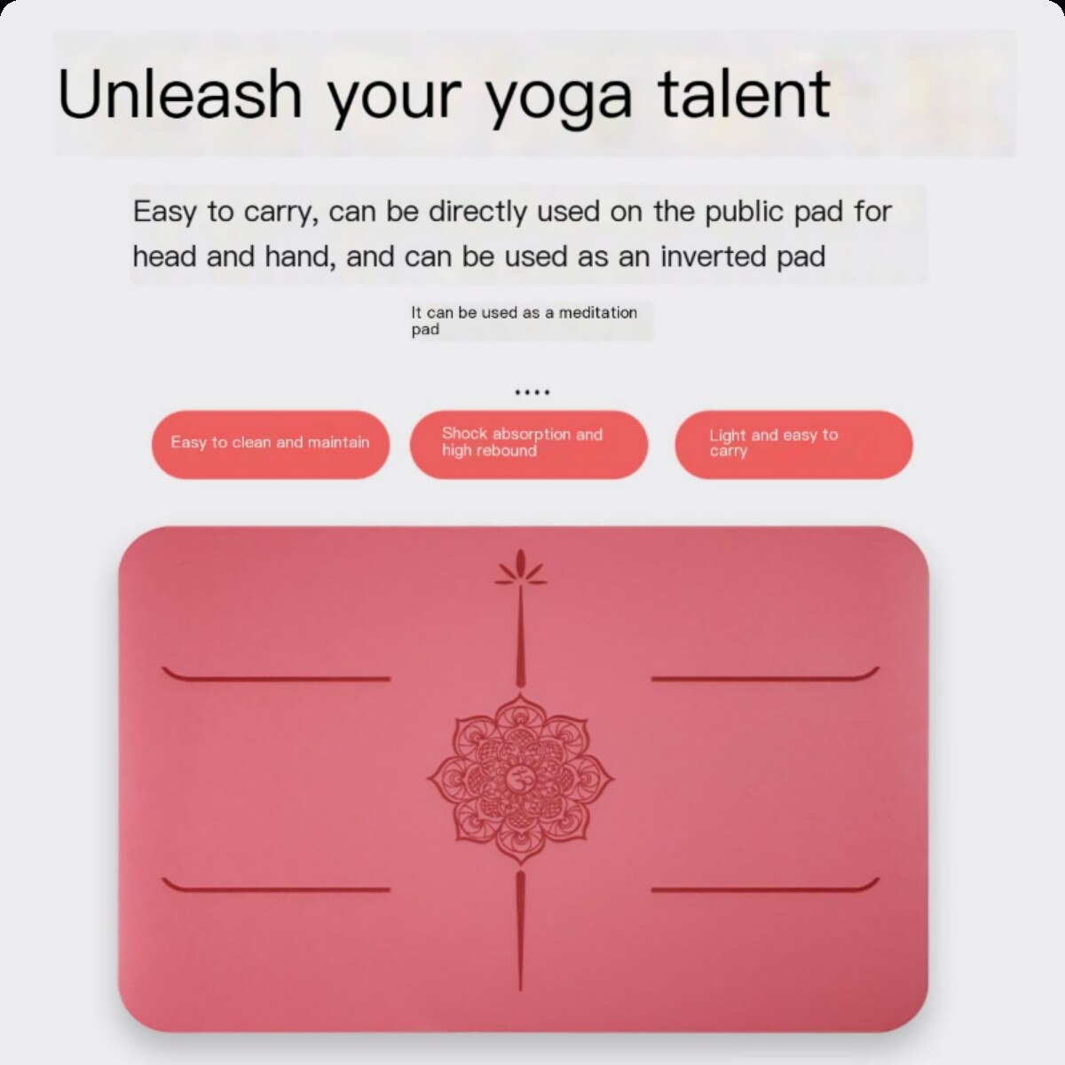 Lezyan LZ-YM01 PU Natural Rubber Yoga Mat Portable Mini Assist Mat Non-slip Flat Support Elbow Pads Meditation Headstand Mat