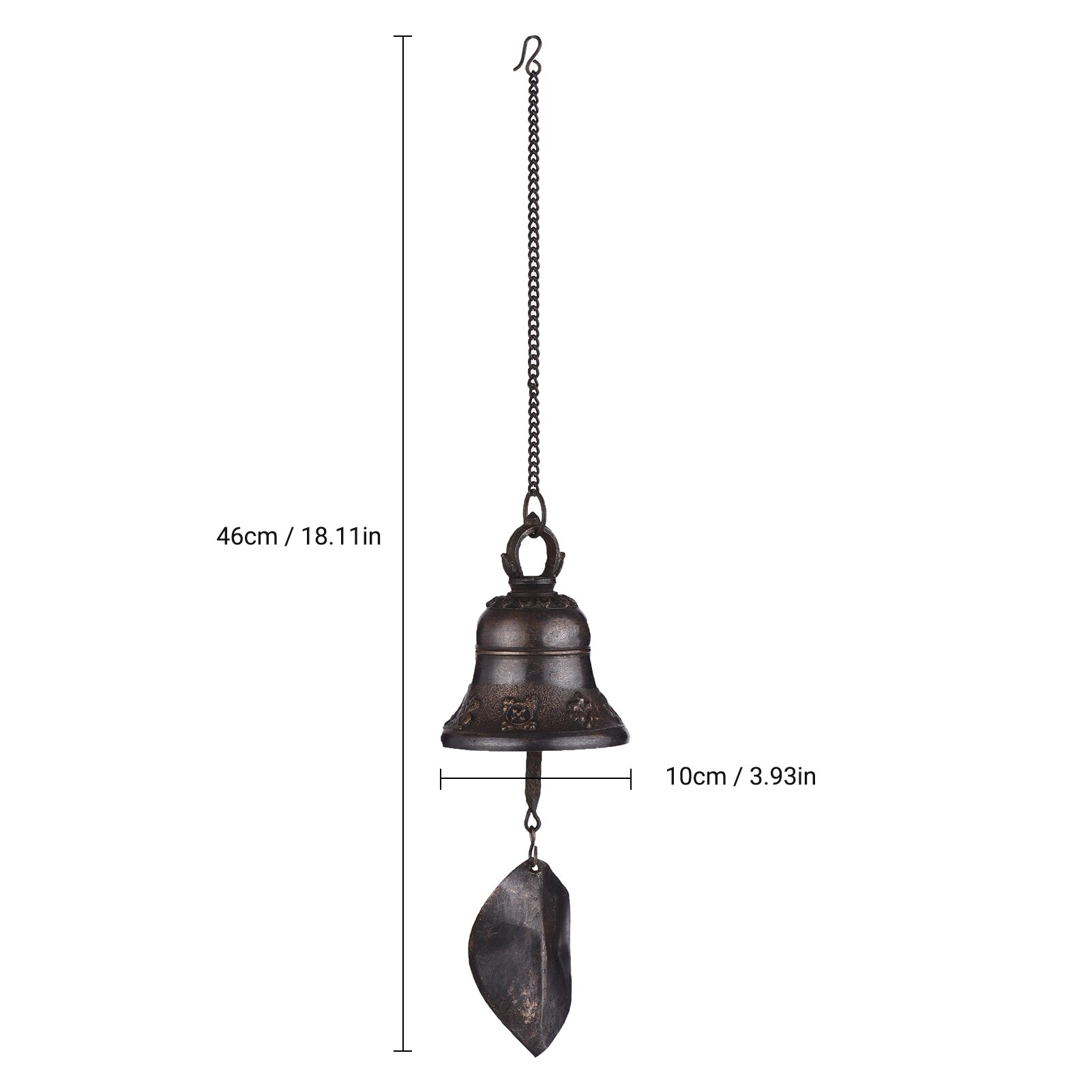 Wind Bell Vintage Stijl Opknoping Chime Metalen Wind Bell Met Opknoping Lus Voor Huis Tuin Yard Decor (6.5Cm/8Cm/10Cm Diameter): 8cm