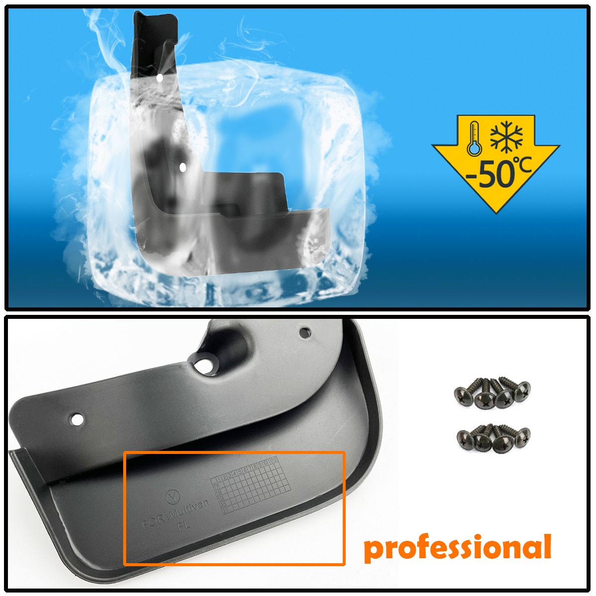 OE Styled Molded Mud Flaps For VW Transporter Caravelle T6 Multivan - Mudflaps Splash Guards Flap Mudguards car
