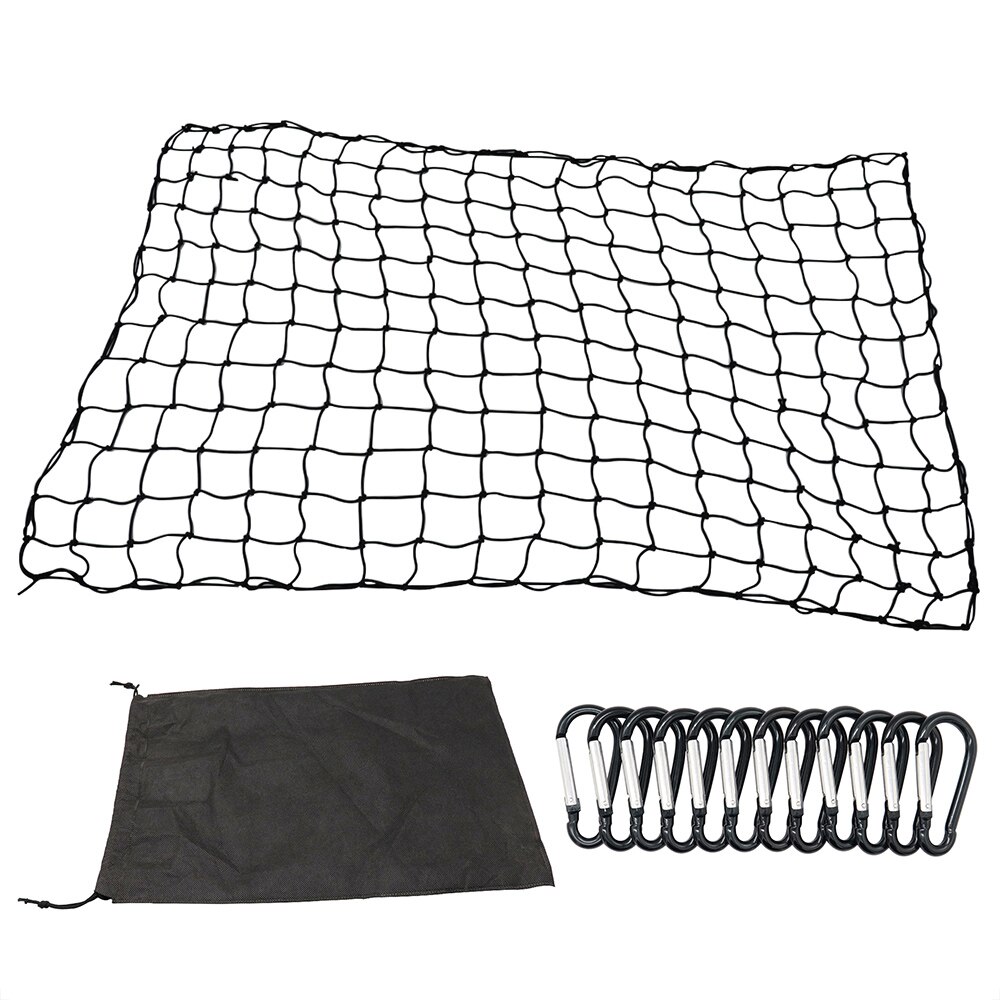 4'x6' Luggage Net Bungee Cargo Net Strech Super Duty Mesh Holds Adjustable Hooks for Rooftop Cargo Carrier Car Accessories