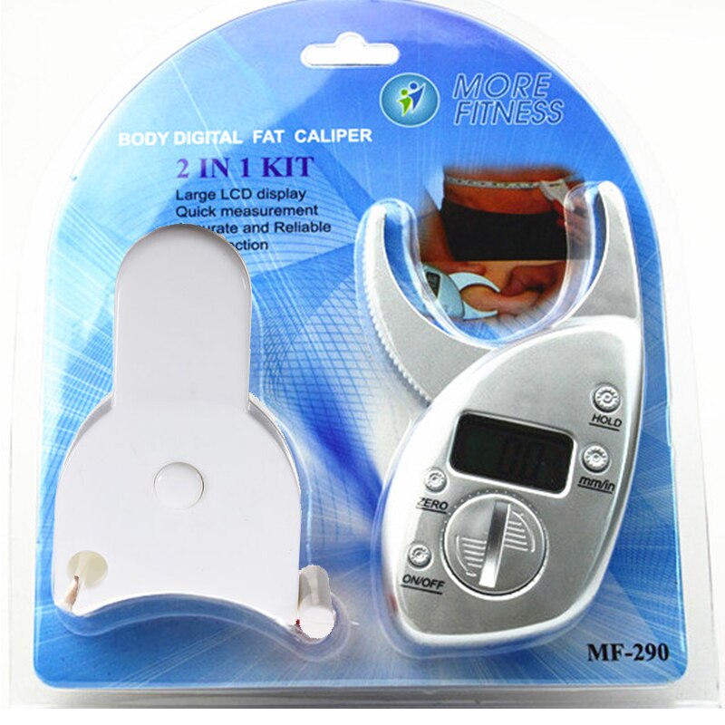 2 In 1 Kit Digitale Lichaamsvet Remklauw En Lichaam Meetlint Digital Body Fat Analyzer + Meetlint Pack huid Spier Tester