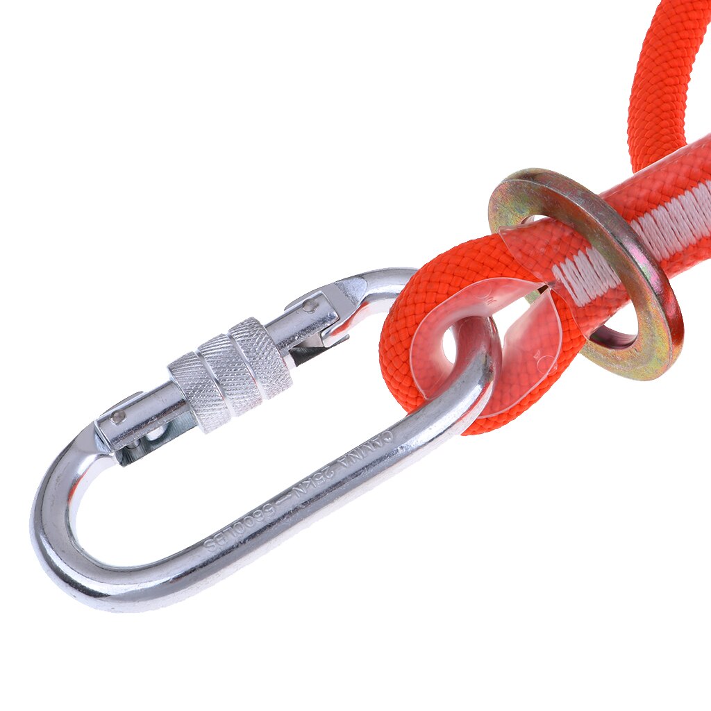 1 Pc Rock Tree Climbing Rappelling Harness Safety Rope Belt with Carabiner, Strong Pull and Good Firmness Climbing Accessories