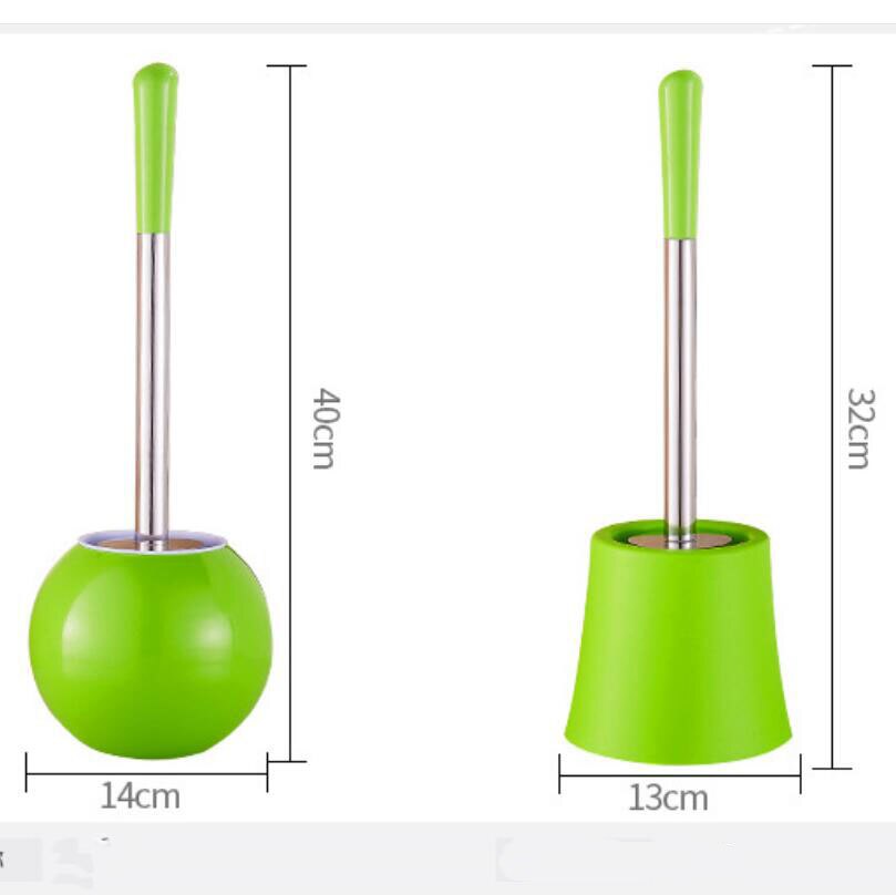 European Toilet Brush SetStainless Steel Round Base Color Toilet Brush, Bathroom Toilet Clean Brush Toilet Brush Set