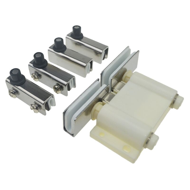 1Set Stainless Steel Single/Double Glass Door Hinge Up Down Shaft Hinges: B Double door