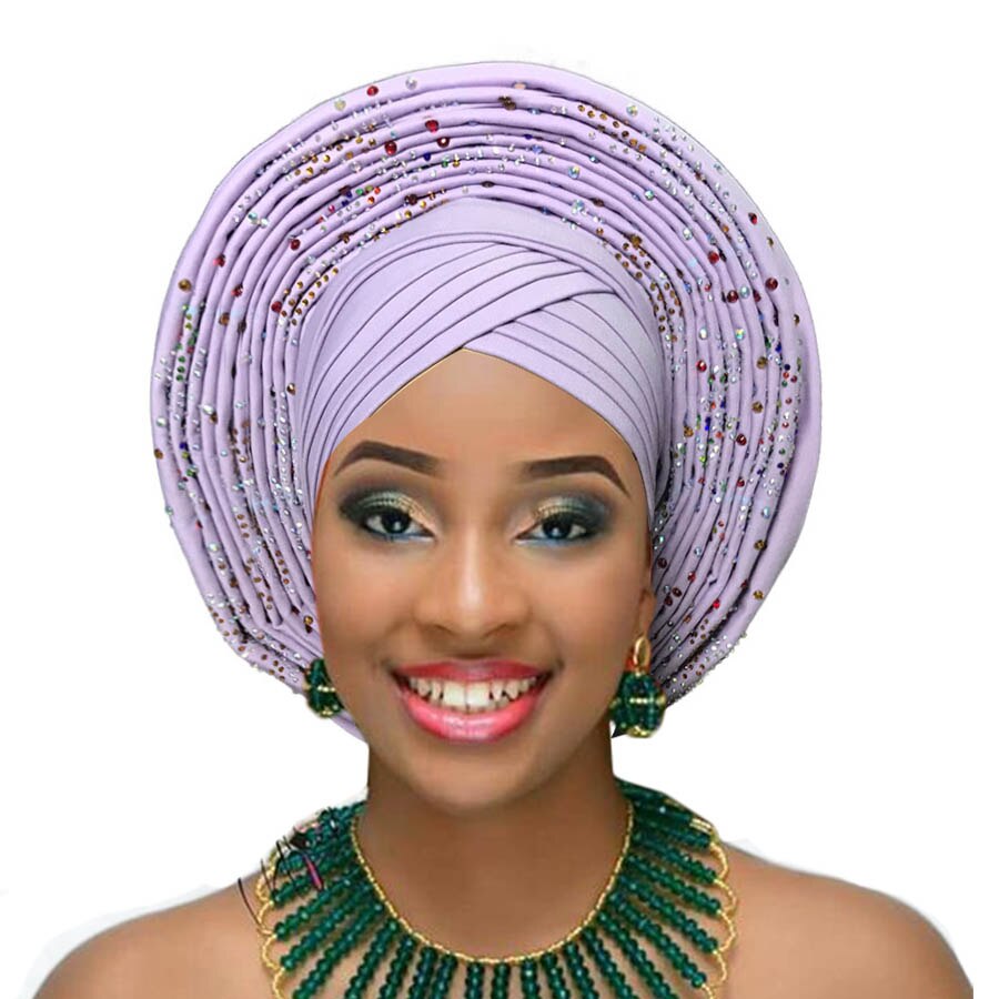 Turbante africano para boda, cinta para la cabeza, turbante africano: lilac