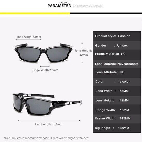 Gafas de sol deportivas polarizadas para hombre y mujer, gafas de sol de para hombre, gafas deportivas, accesorios para coche