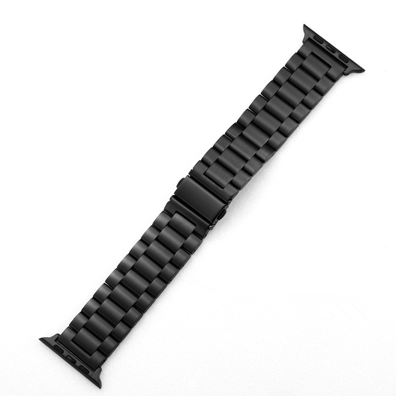 Bracelet en acier pour Apple Watch, 38mm, 40mm, Rivière mm, 42mm, 44mm, 45mm, 49mm, Bracelet de montre, Iwatch Series 1, 2, 3, 4, 5, 6, SE, 7/8: Black / 40 mm et plus