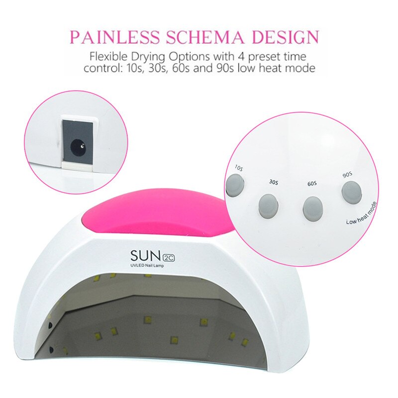 Lámpara de 48W para uñas, secador de uñas para Gel UV, LED, máquina de uñas de Gel, Sensor infrarrojo, temporizador Digital, SUN2 #297986