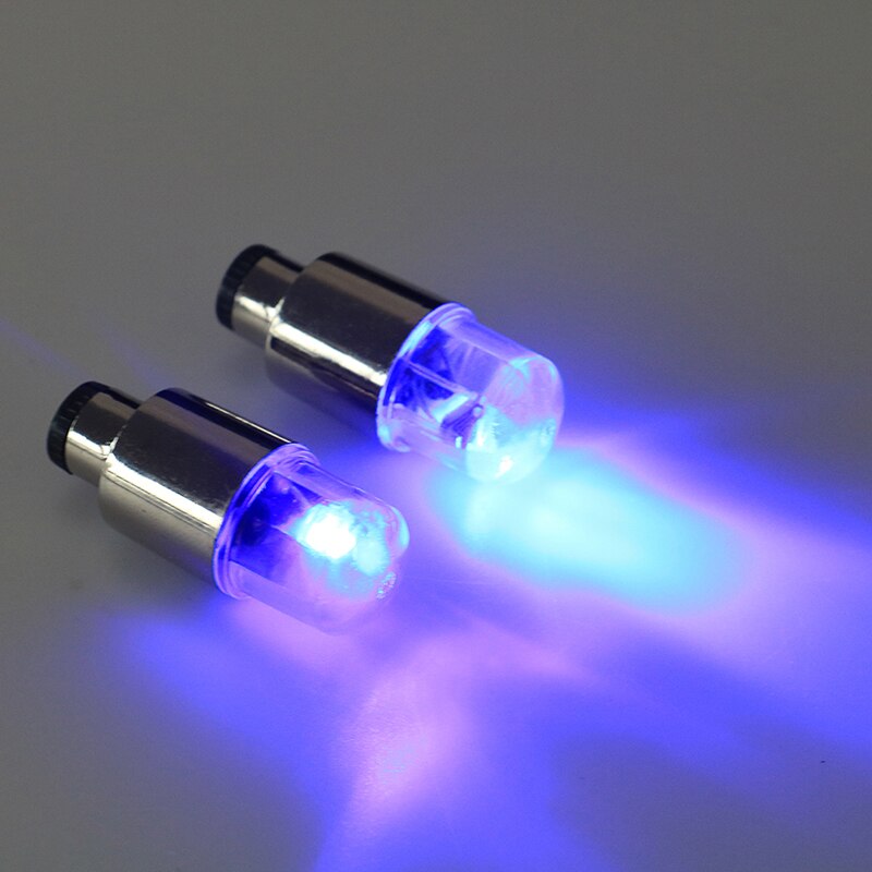 2pcs Bike Car Motorcycle Wheel Tire Tyre Valve Cap Flash LED Light Spoke Lamp Bicycle Bike Accessories: Blue