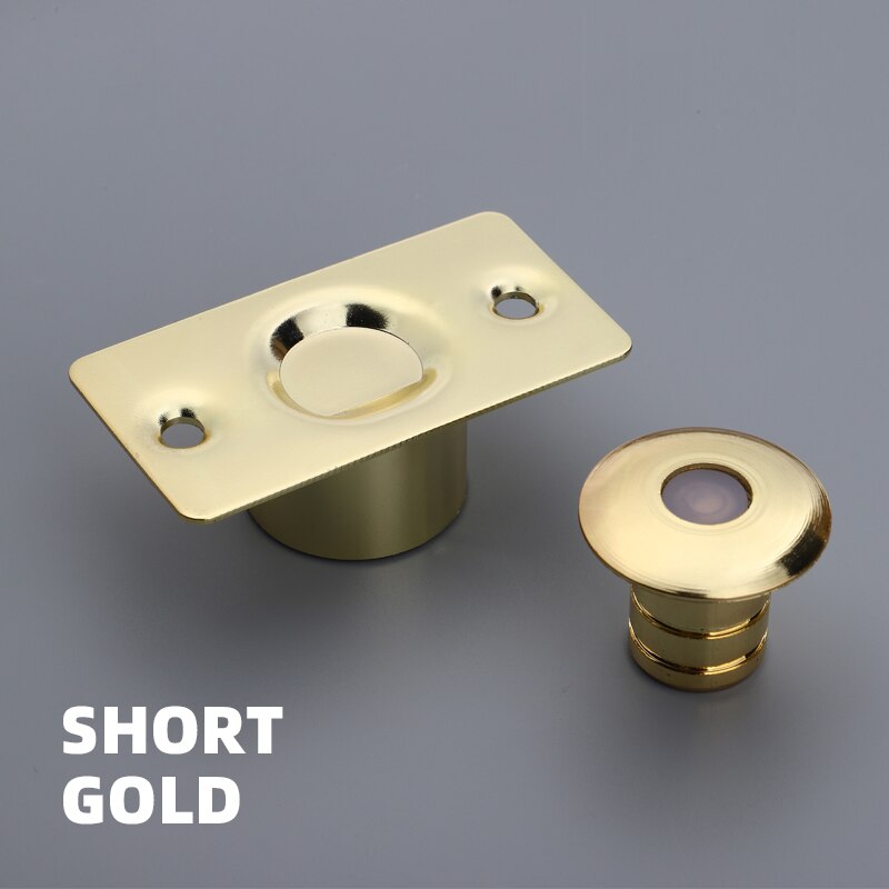 Betoci usynlig dørstopper messing kraftig stærk magnetisk dørstop skjuler dørstop hardware monteret på gulvet: Kort guld