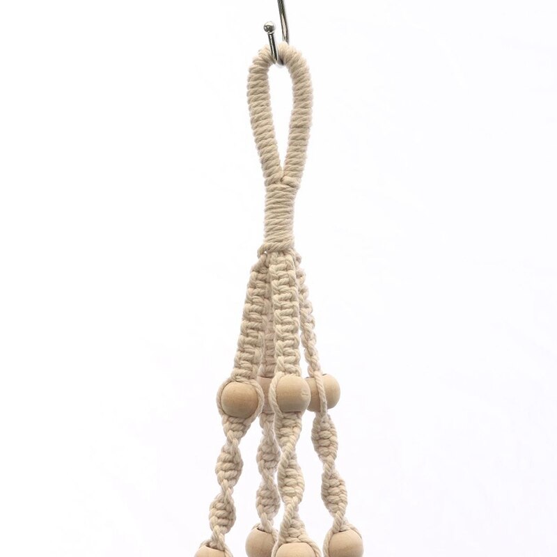 Nordic Opknoping Manden Bloempot Plant Houder Vintage Katoen Muur Opknoping Mand Bloempot Netto Macrame Plant Hangers Thuis Decor