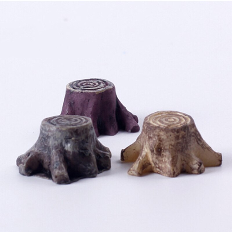 1pcs Cute Tree Stump Micro Landscape Stakes Seat Garden Decoration Resin Miniatures For Mini Garden DIY Plant Ornaments