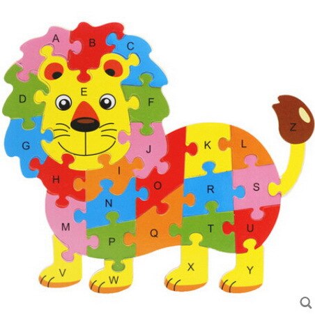 Holz Tier Elefanten Dinosaurier ABC Alphabet Lernen Puzzles Jigsaw Intelligenz Spiele Spielzeug Für Kinder Kinder: Rosa
