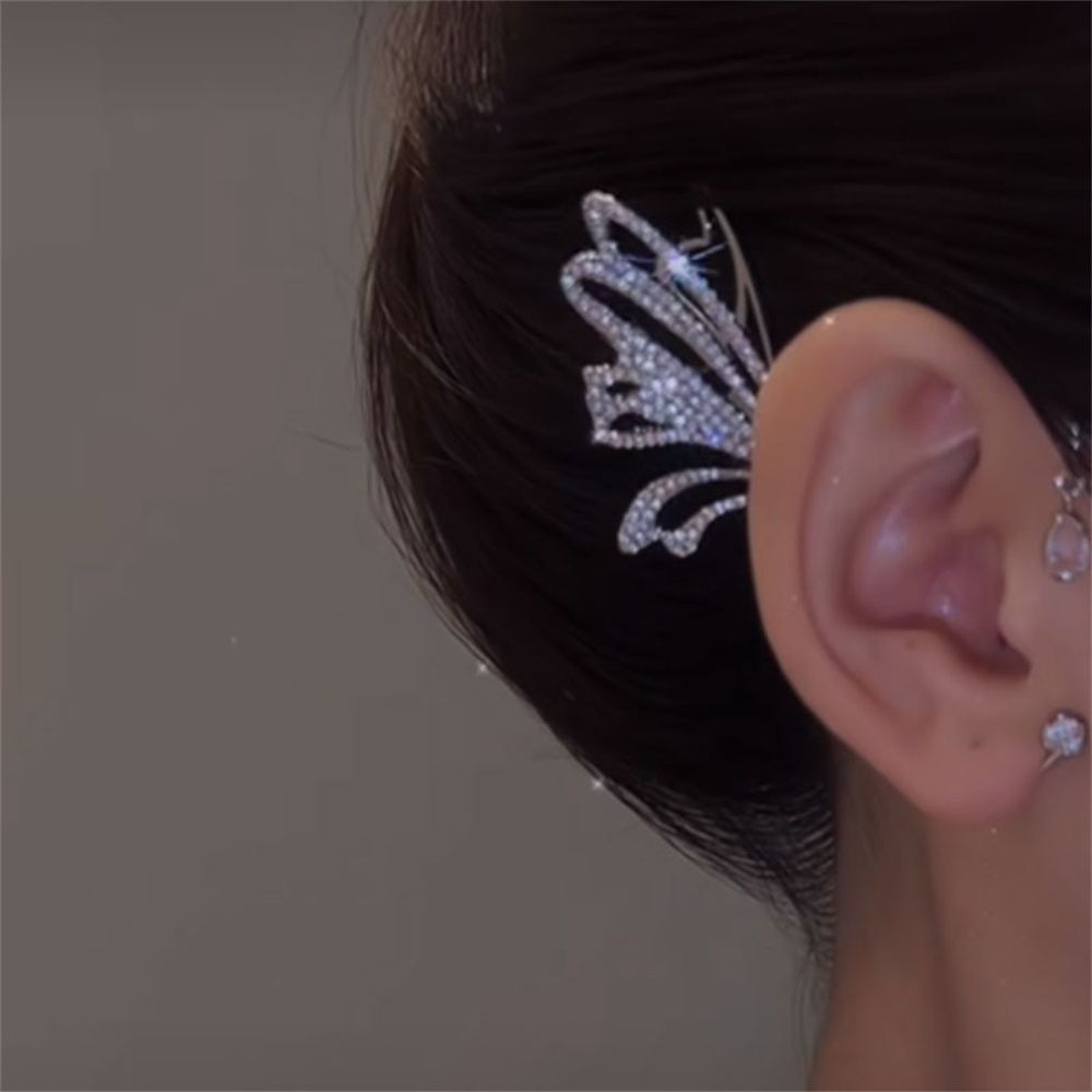 Women No Piercing Geometric Butterfly Ear Cuff Tragus Earrings Ear Wrap Earrings