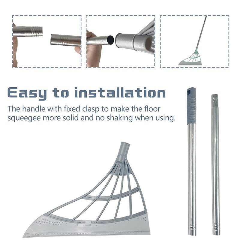 2-in-1 Broom Sweeper Easily Dry Floor Water Stains Remove Dirt Hair Glass Wiper Super Sweeper Broom Home Dormitory Cleaning Tool