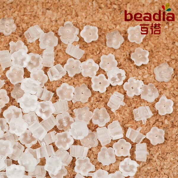 Oorbellen sieraden accessoires rubberen achterkant siliconen ronde oordopjes geblokkeerde plastic oorbelstoppers voor doe-het-zelf: 3 x 4mm ca. 50 stuks